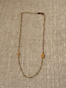 Collar Cruz + virgen milagrosa