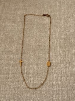 Collar Cruz + virgen milagrosa