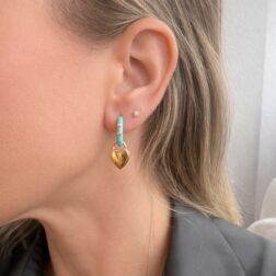 Aros corazón Celeste