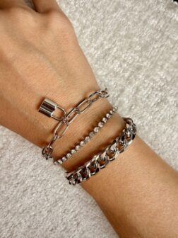 Set Pulseras plateada