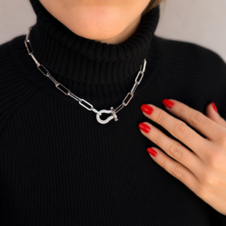 Collar herradura plata
