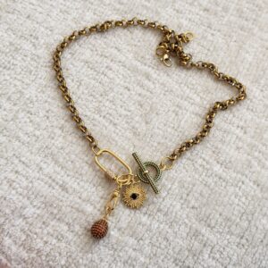 Collar borla naranja